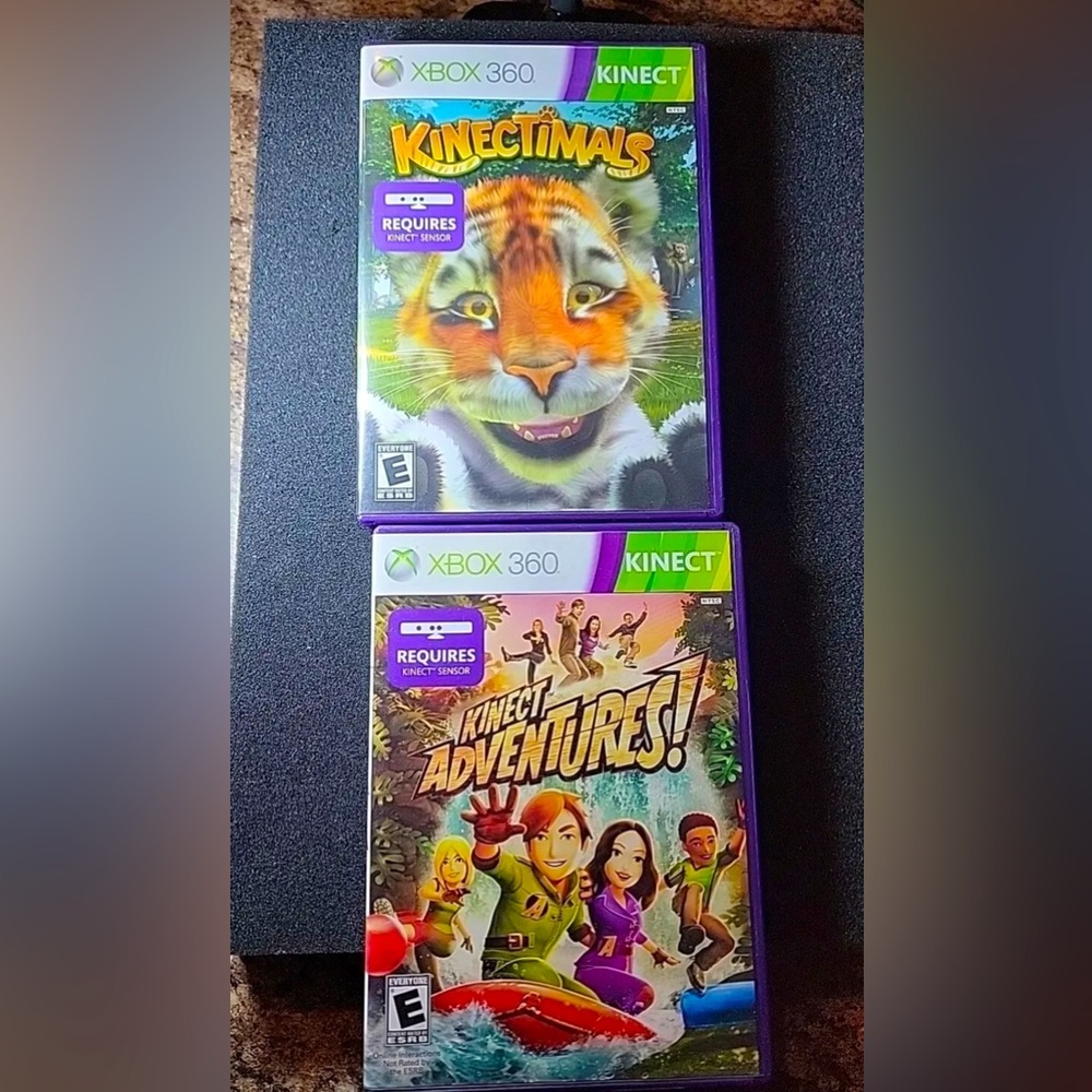 Kinectimals + Kinect Adventures (Microsoft Xbox 360 Video Game Lot) Tested.